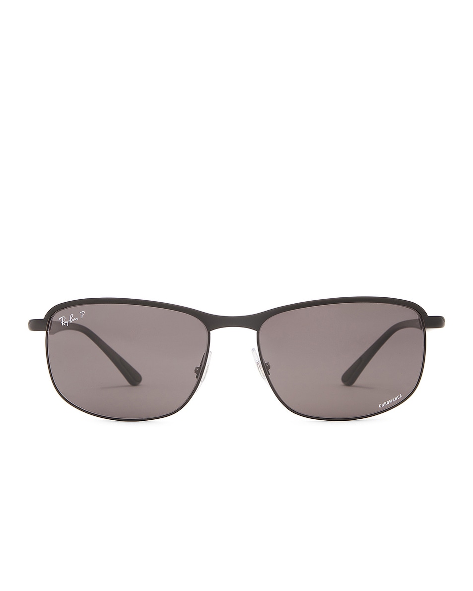 Image 1 of Ray-Ban Chromance Rectangular Sunglasses in Black