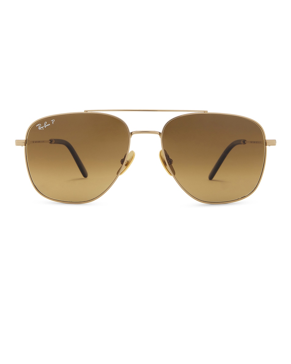 Image 1 of Ray-Ban William Titanium Aviator Sunglasses in Gold