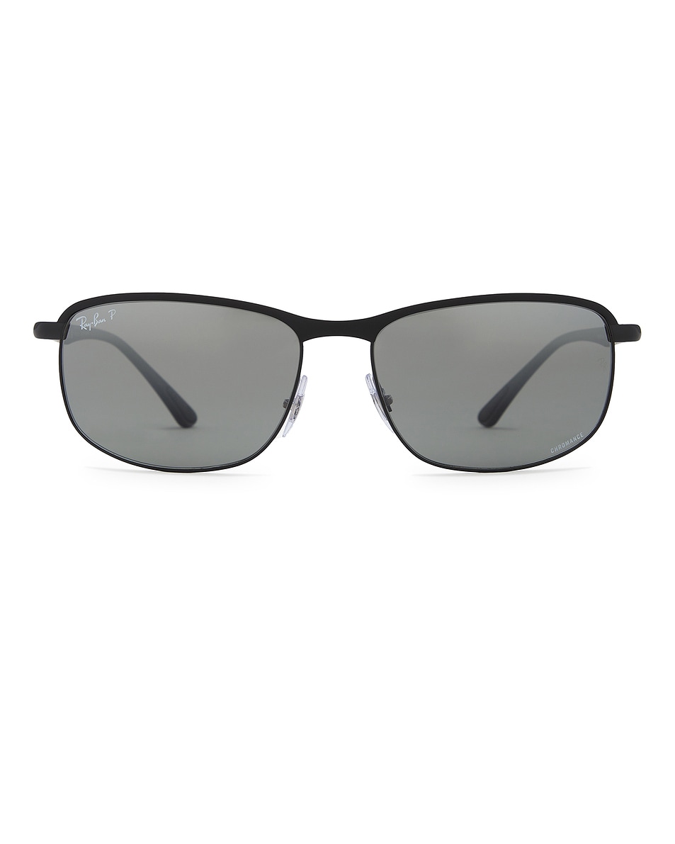 Image 1 of Ray-Ban RB3671CH Chromance Sunglasses in Black On Black & Mirror Silver