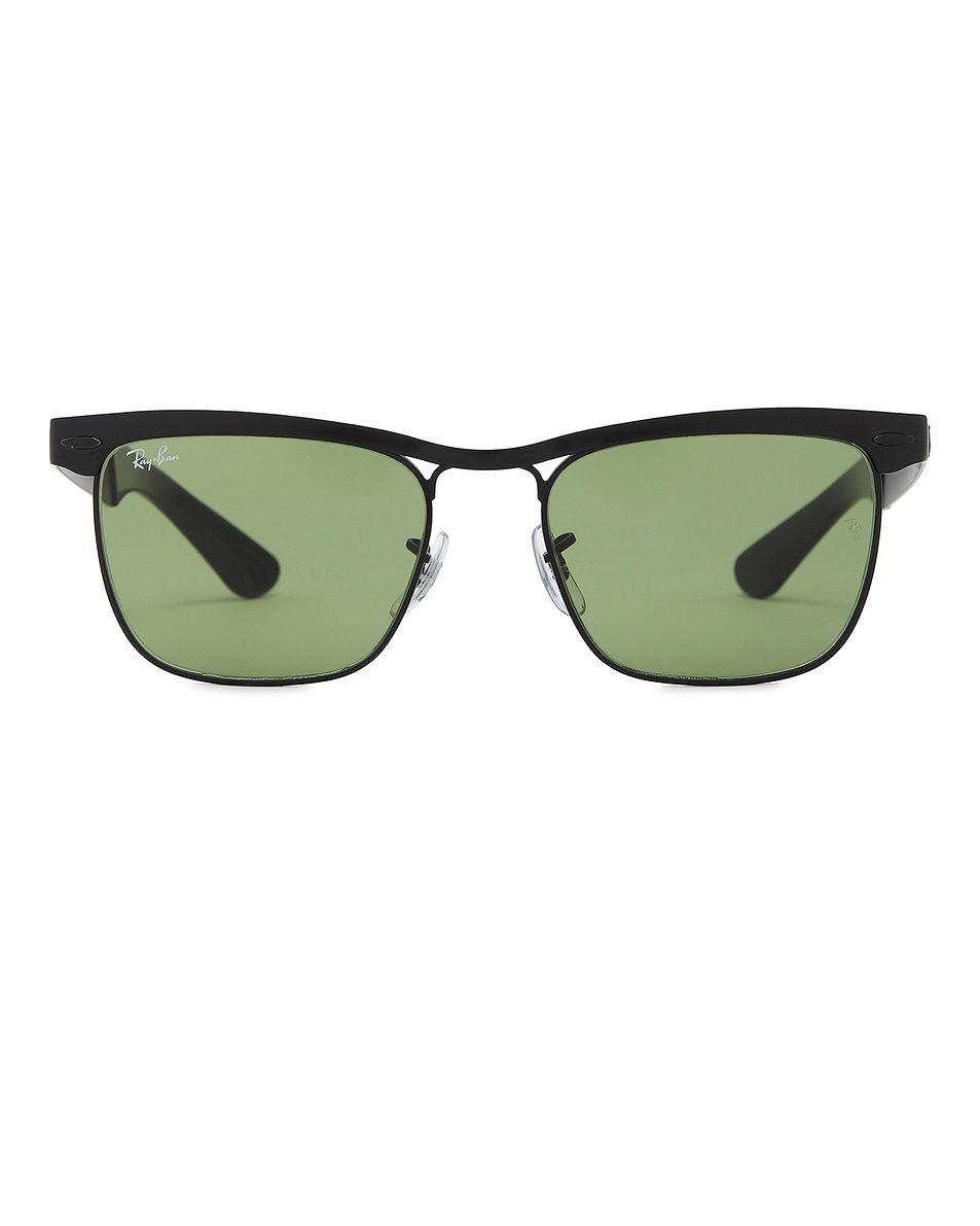 Image 1 of Ray-Ban Wayfarer Deluxe in Matte Black & Green