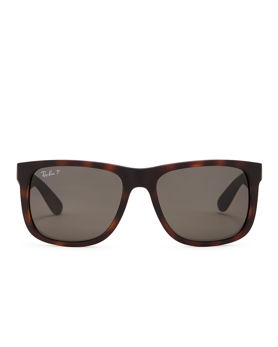 Image 1 of Ray-Ban Justin Polarized Square Sunglasses in Black