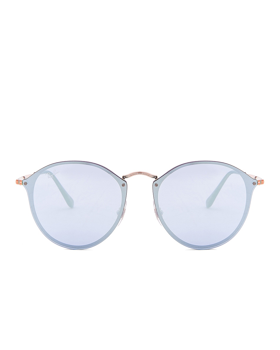Image 1 of Ray-Ban Round Sunglasses in Copper & Dark Violet Mirror