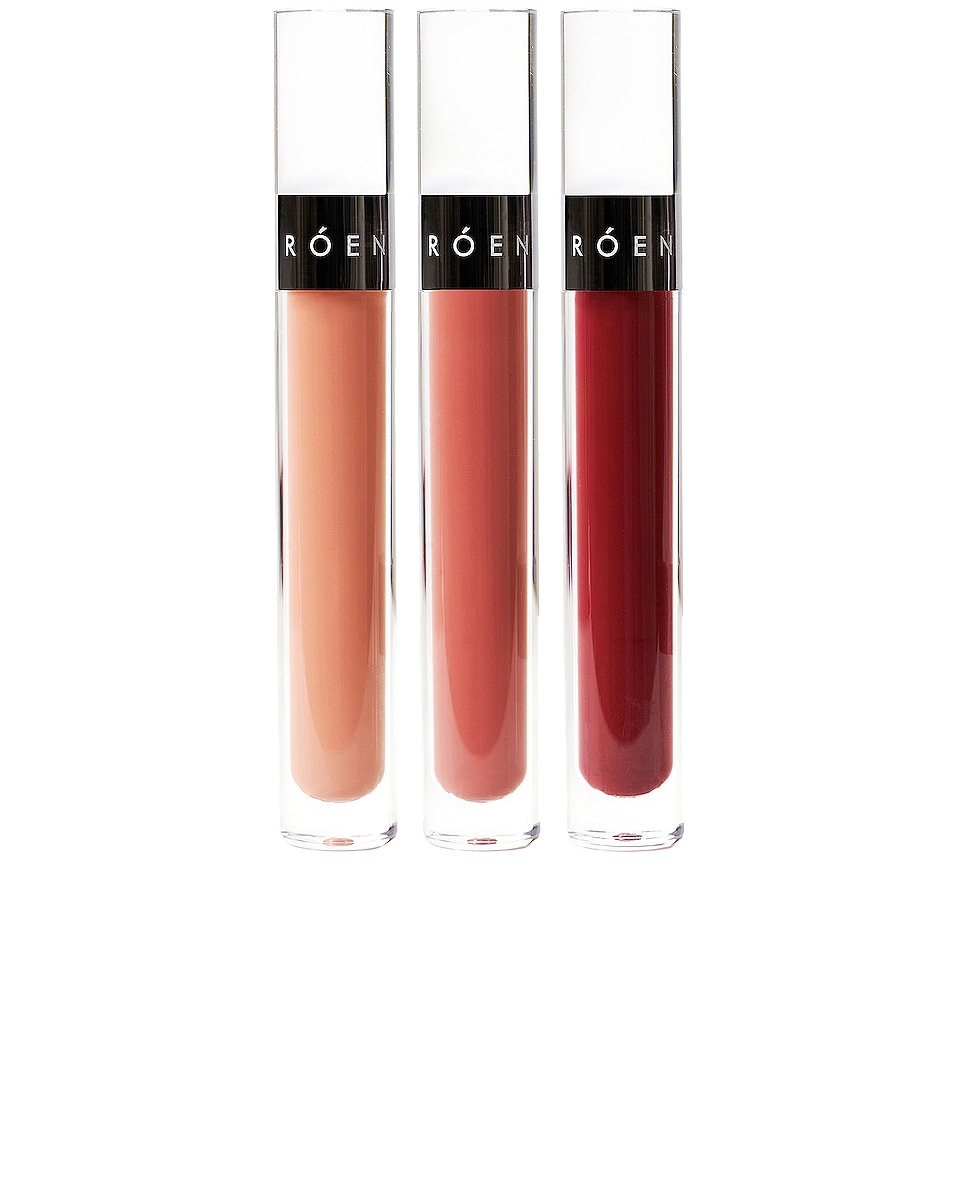 Image 1 of ROEN Kiss My Liquid Lip Balm Trip in Remi, Charlie, & Scout