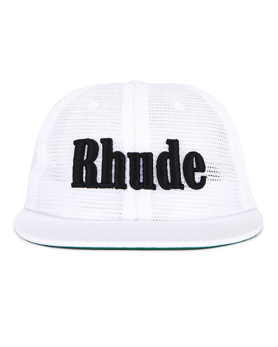Image 1 of Rhude Logo Mesh Hat in White