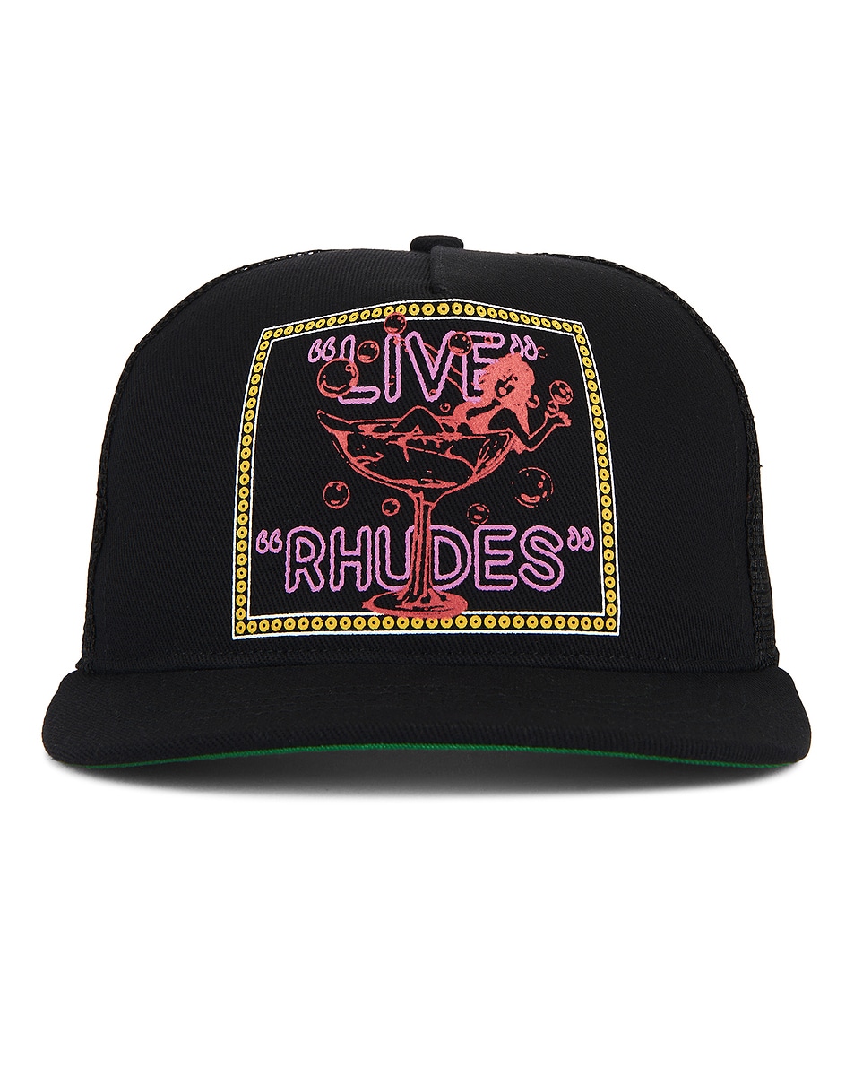 Image 1 of Rhude Live Rhudes Trucker Hat in Black