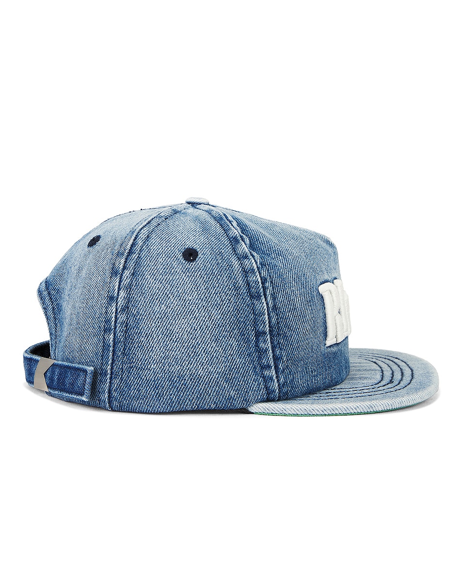 Image 3 of Rhude Logo Denim Hat in Oxford Indigo