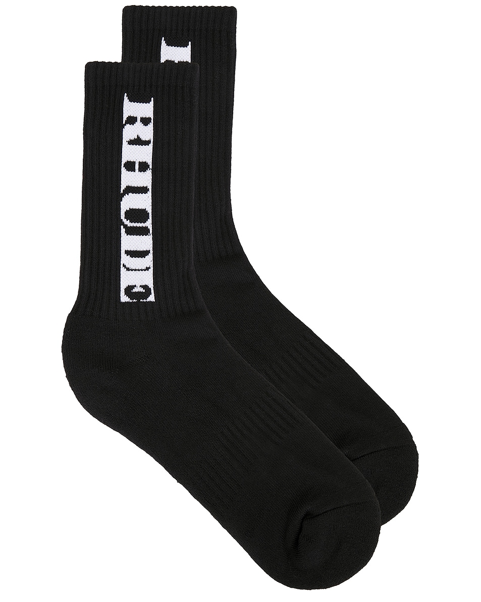 Image 1 of Rhude Dinero Sock in Black & White