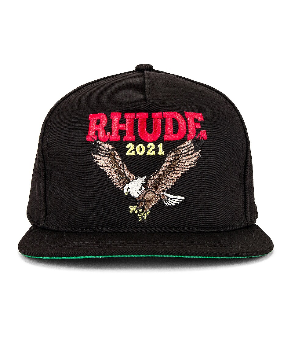 Rhude Eagle Logo Hat in Black | FWRD