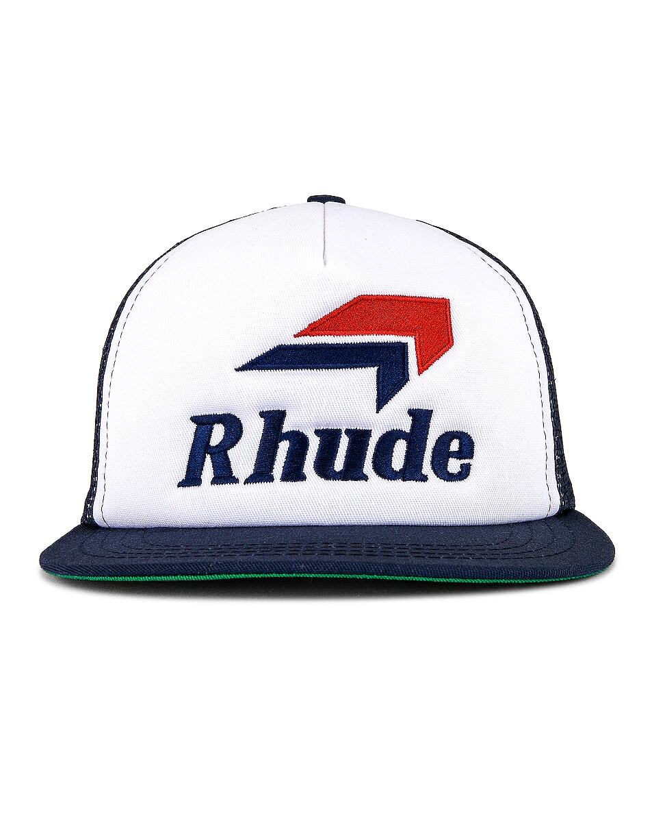 Image 1 of Rhude Speedmark Hat in Navy & White
