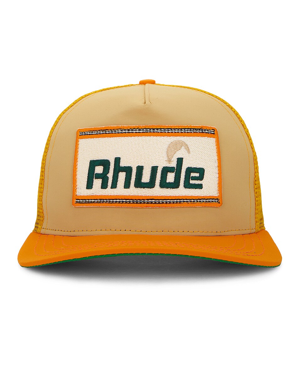 Image 1 of Rhude Cheval Hat in Orange & Tan