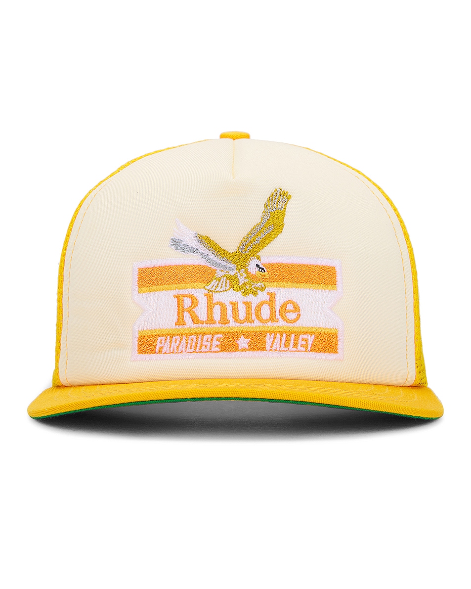 Image 1 of Rhude Paradise Valley Hat In Mustard & Vintage White in Mustard & Vintage White
