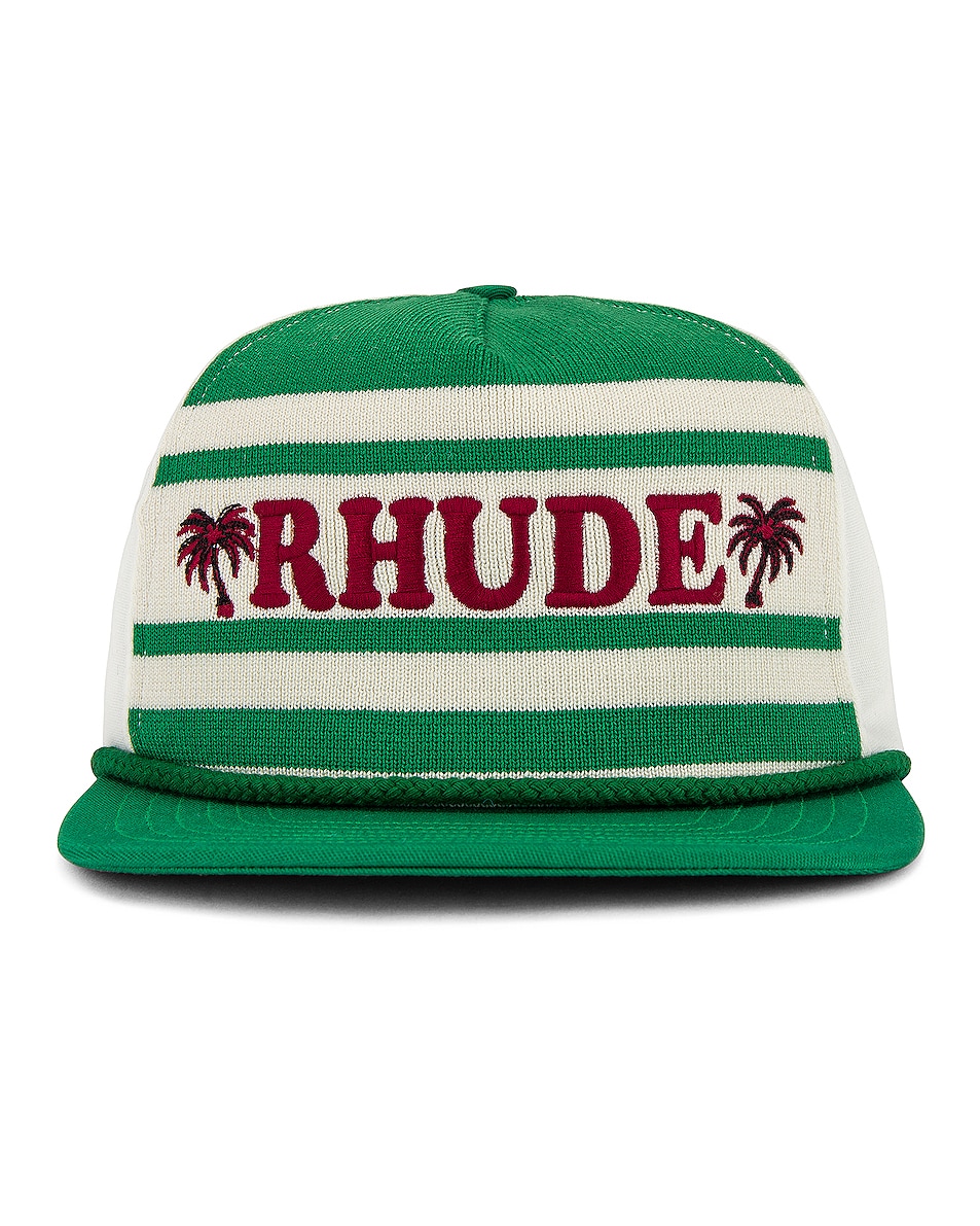 Image 1 of Rhude Beach Club Hat in Green & Cream