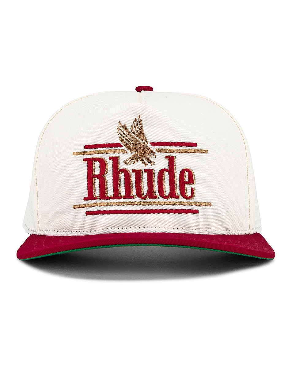 Image 1 of Rhude Rossa Structured Hat in Ivory & Red