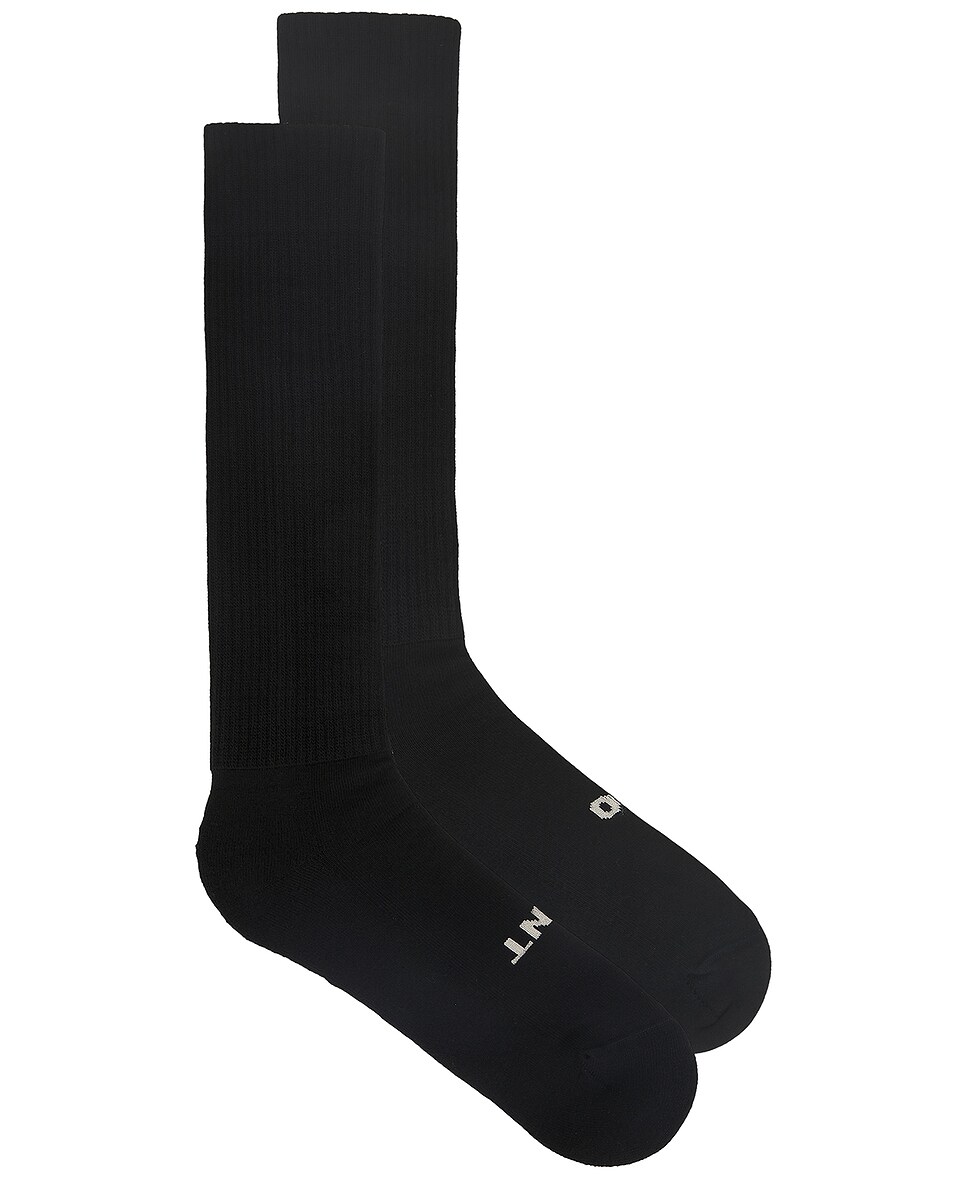 Image 1 of Rick Owens So Cunt Socks in Black & Dinge