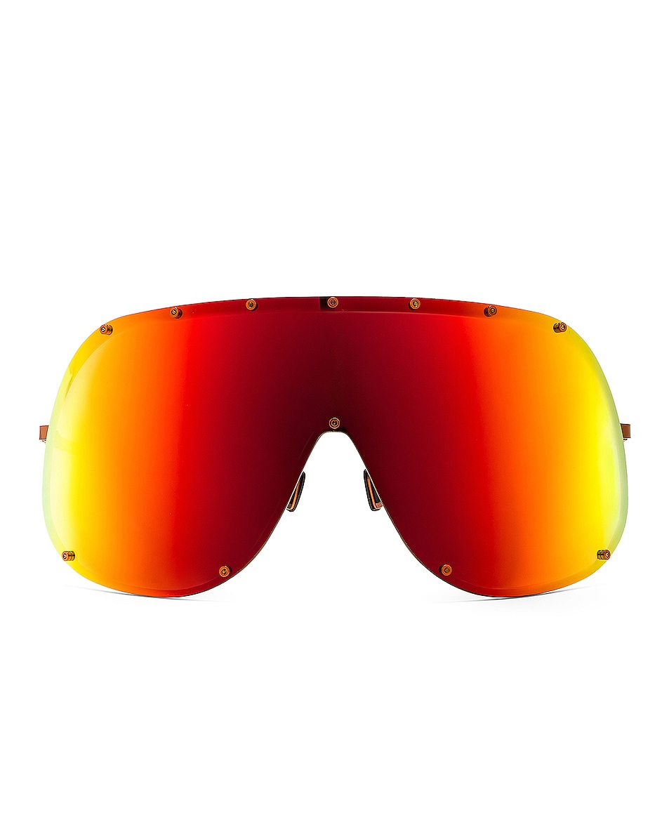 Image 1 of Rick Owens Shield Sunglasses in Orange