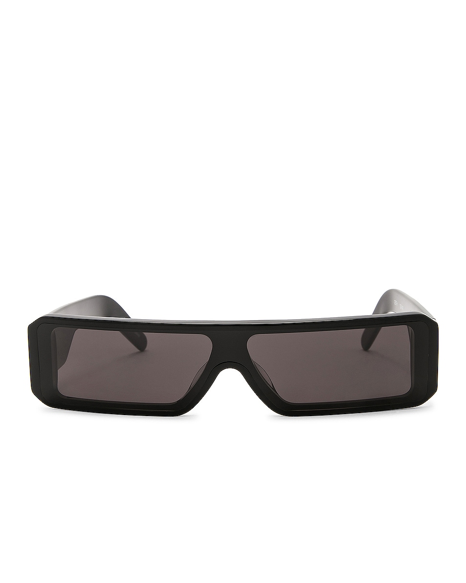 Rick Owens Gethshades Sunglasses in Black & Black | FWRD