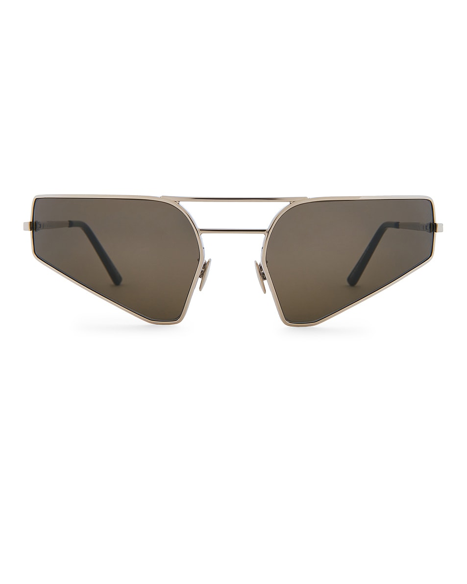 Image 1 of Rick Owens Prong Sunglasses in Silver & Black