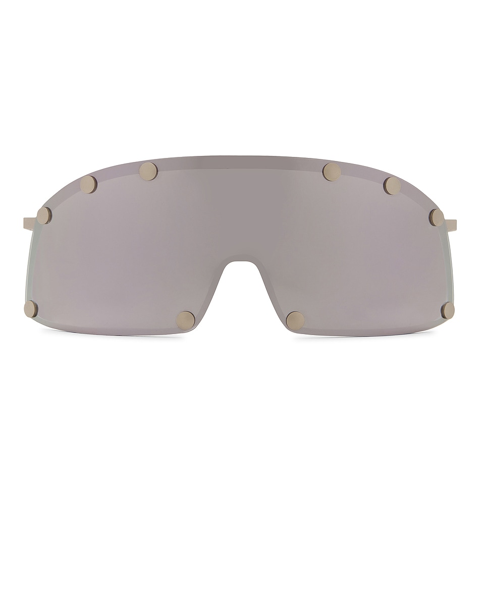 Image 1 of Rick Owens Shield Sunglasses in Silver