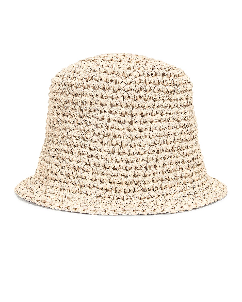 Image 1 of Rosetta Getty Crocheted Bucket Hat in Wheat