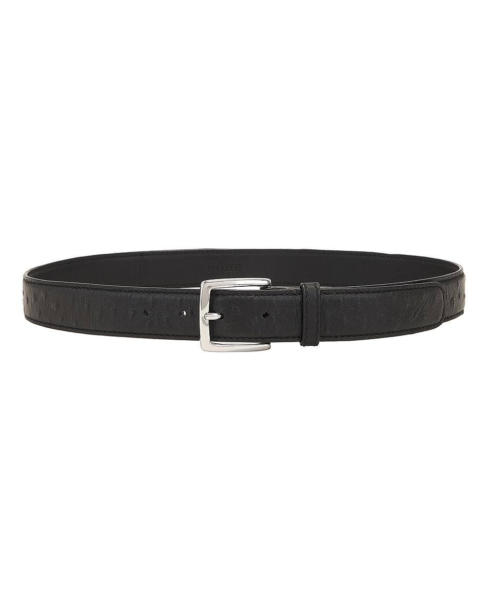 Image 1 of Rohe Ostrich Leather Belt in Black