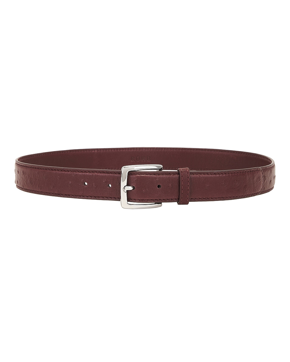 Image 1 of Rohe Ostrich Leather Belt in Garnet