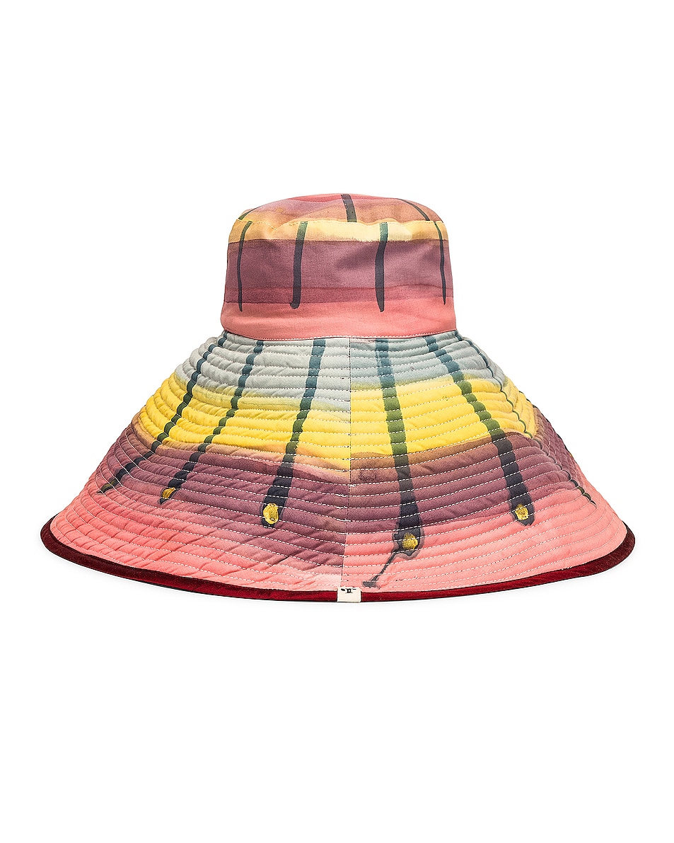 Image 1 of Romualda Caqui Reversible Gran Bucket Hat in Bordeaux