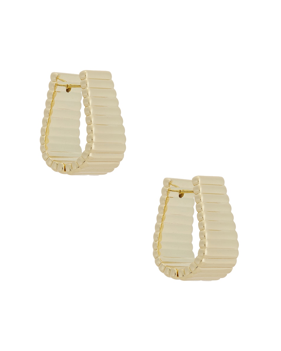 Image 1 of Roxanne Assoulin Ribbed Earrings in Shiny Gold