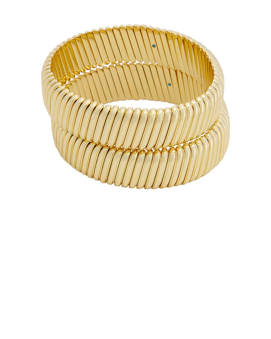 Image 1 of Roxanne Assoulin Rolling Bracelet Set Of 2 in Shiny Gold