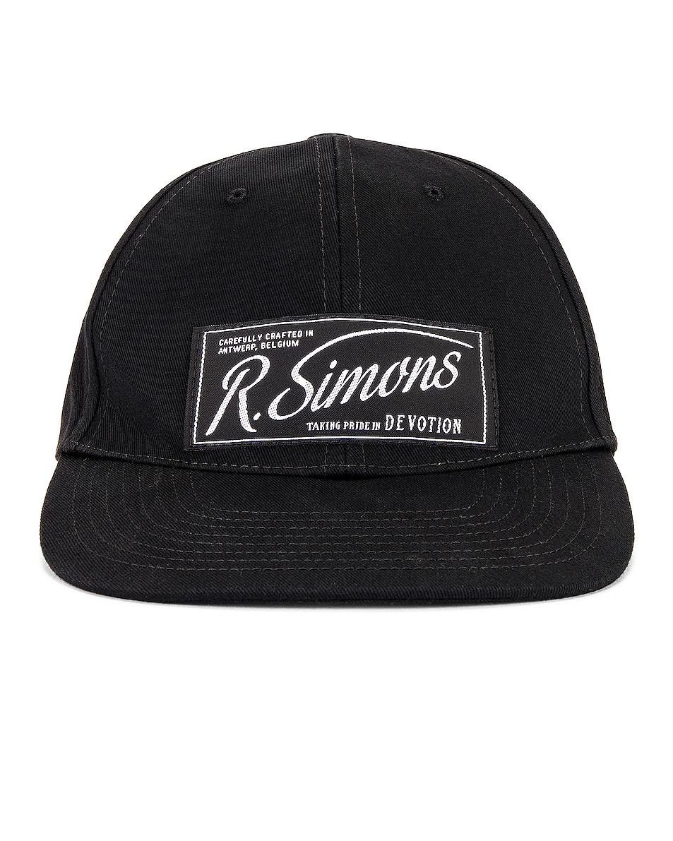 Image 1 of Raf Simons Devotion Cotton Cap in Black