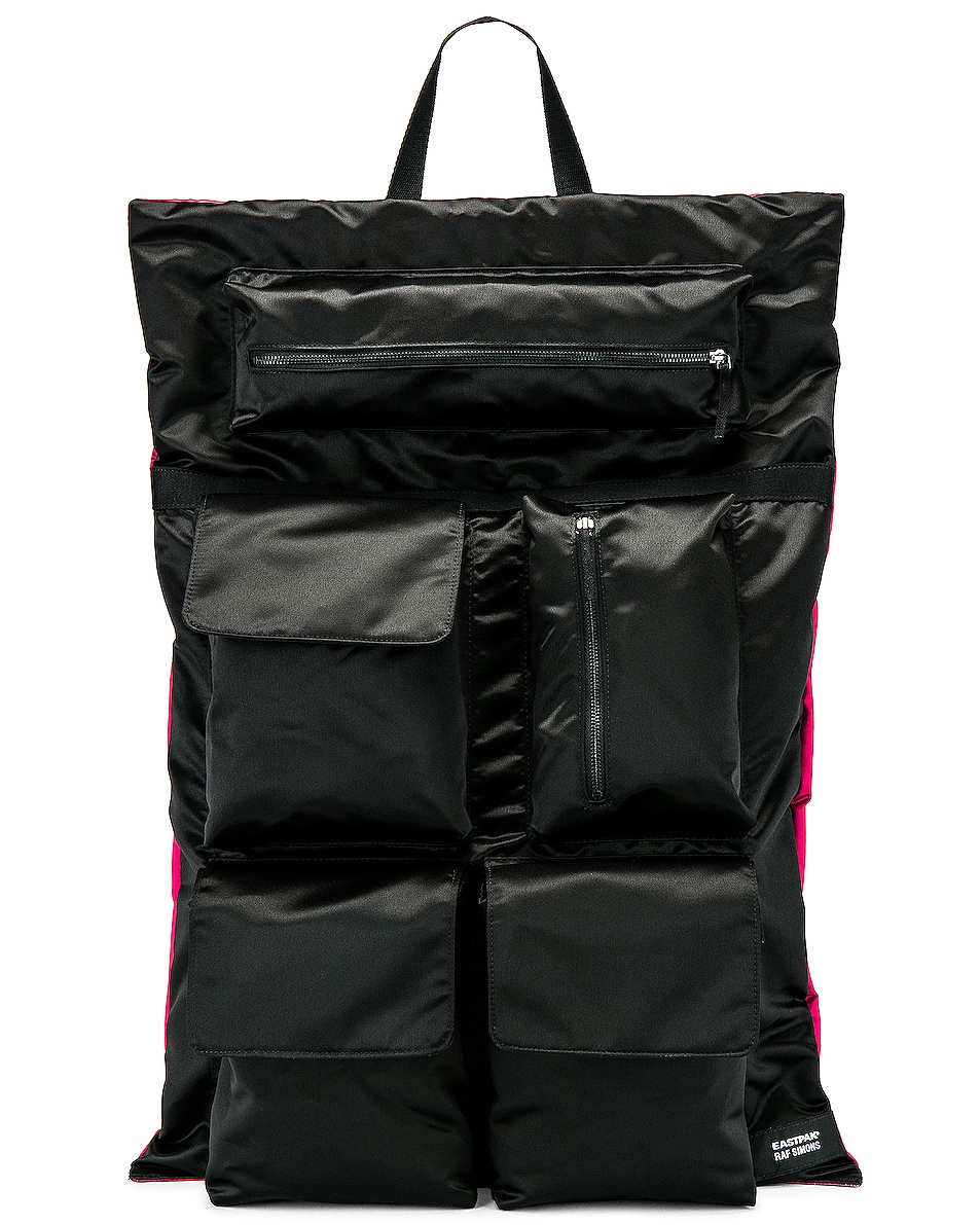 Image 1 of Raf Simons Eastpak Poster Backpack in Black & Fuchsia