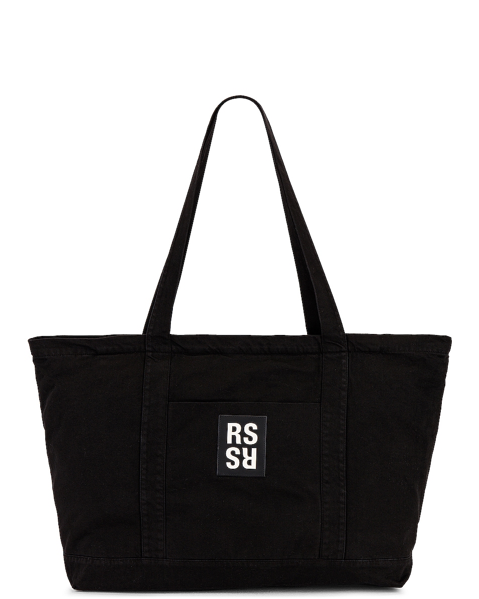 Image 1 of Raf Simons Oversized Denim Tote Bag in Black