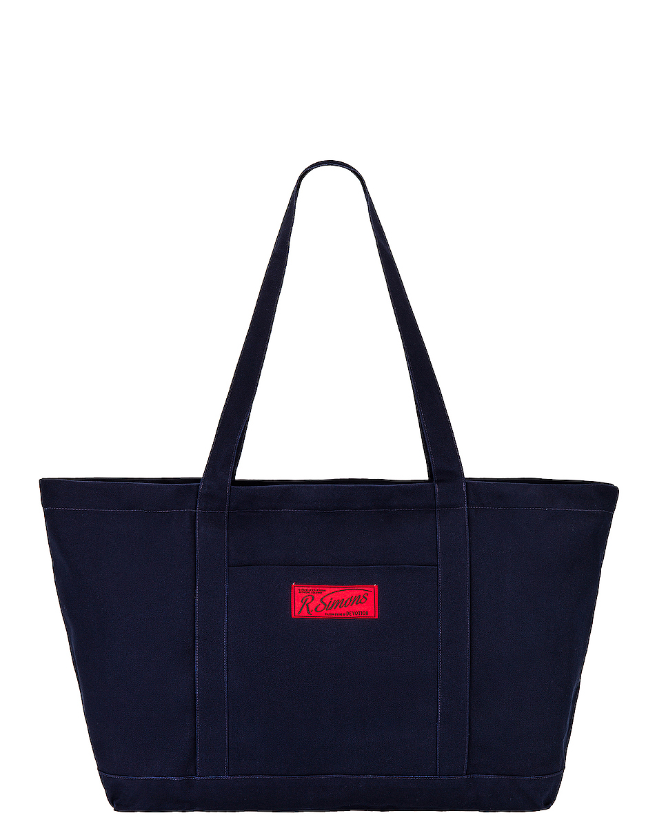 Image 1 of Raf Simons Oversized Canvas Tote Bag in Navy