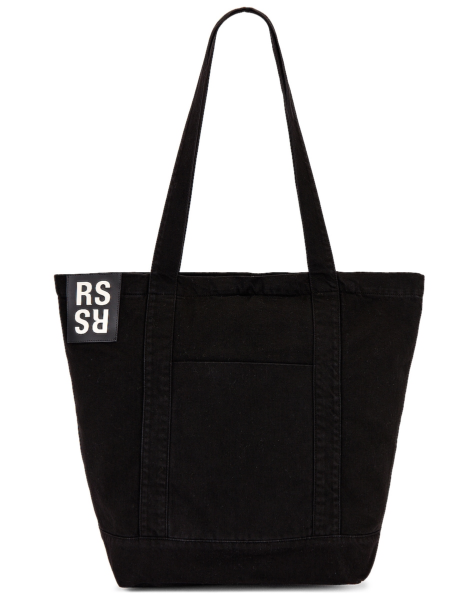 Image 1 of Raf Simons Denim Tote Bag in Black