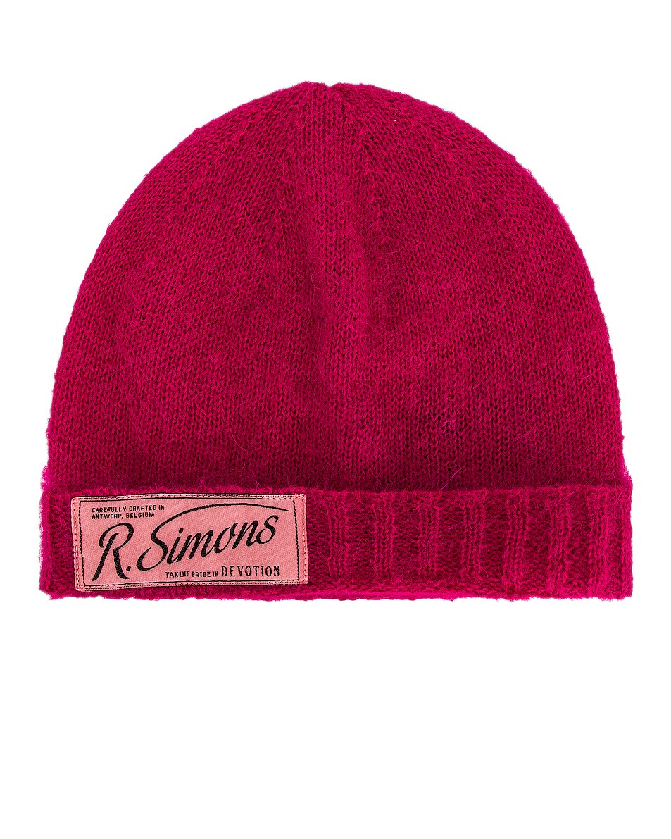 Image 1 of Raf Simons Knit Beanie in Pink