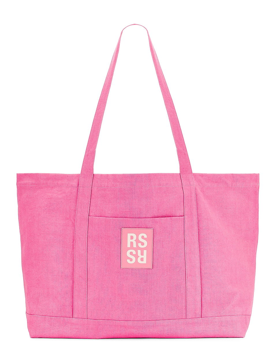 Image 1 of Raf Simons Oversized Denim Tote Bag in Light Pink