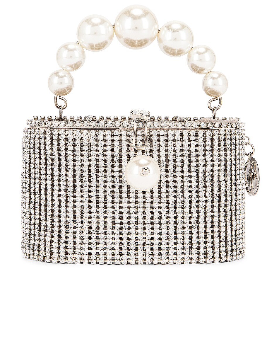 Image 1 of Rosantica Super Holli Bag in Palladium, Crystals & Pearls