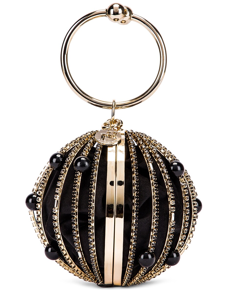 Image 1 of Rosantica Sasha Bag in Black Beads With Crystals