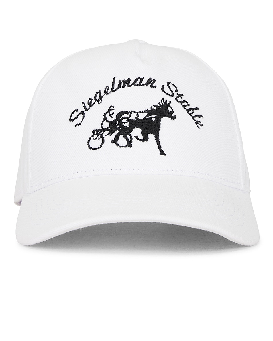 Image 1 of Siegelman Stable Denim Five Panel Hat in White