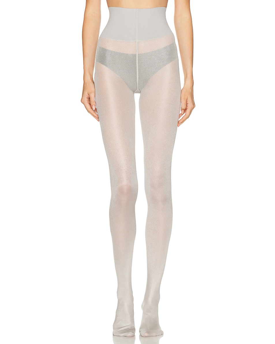 Image 1 of SWEDISH STOCKINGS Geri Glossy Tights in Silver
