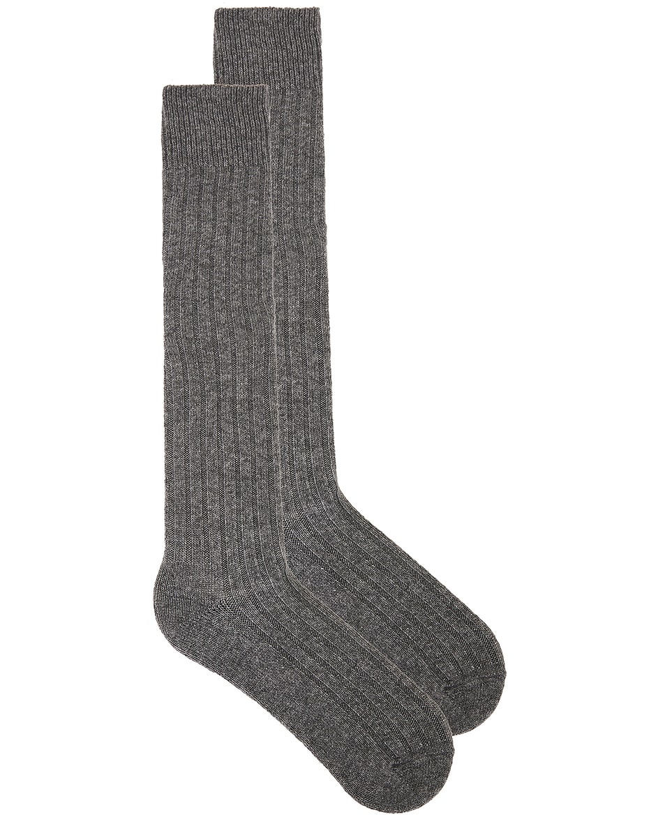 Image 1 of SWEDISH STOCKINGS Bodil Chunky Knee High Socks in Grey
