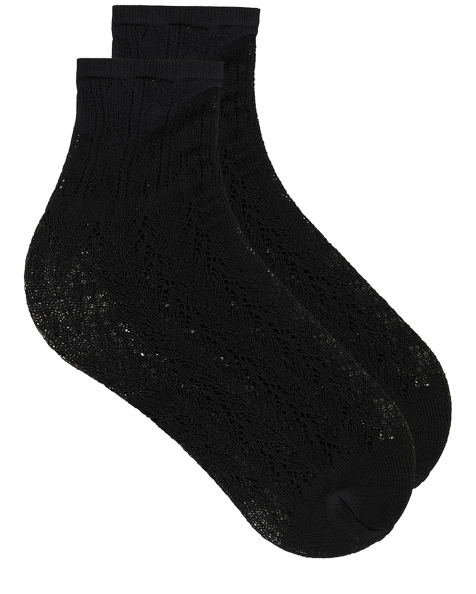 Image 1 of SWEDISH STOCKINGS Erica Crochet Socks in Black