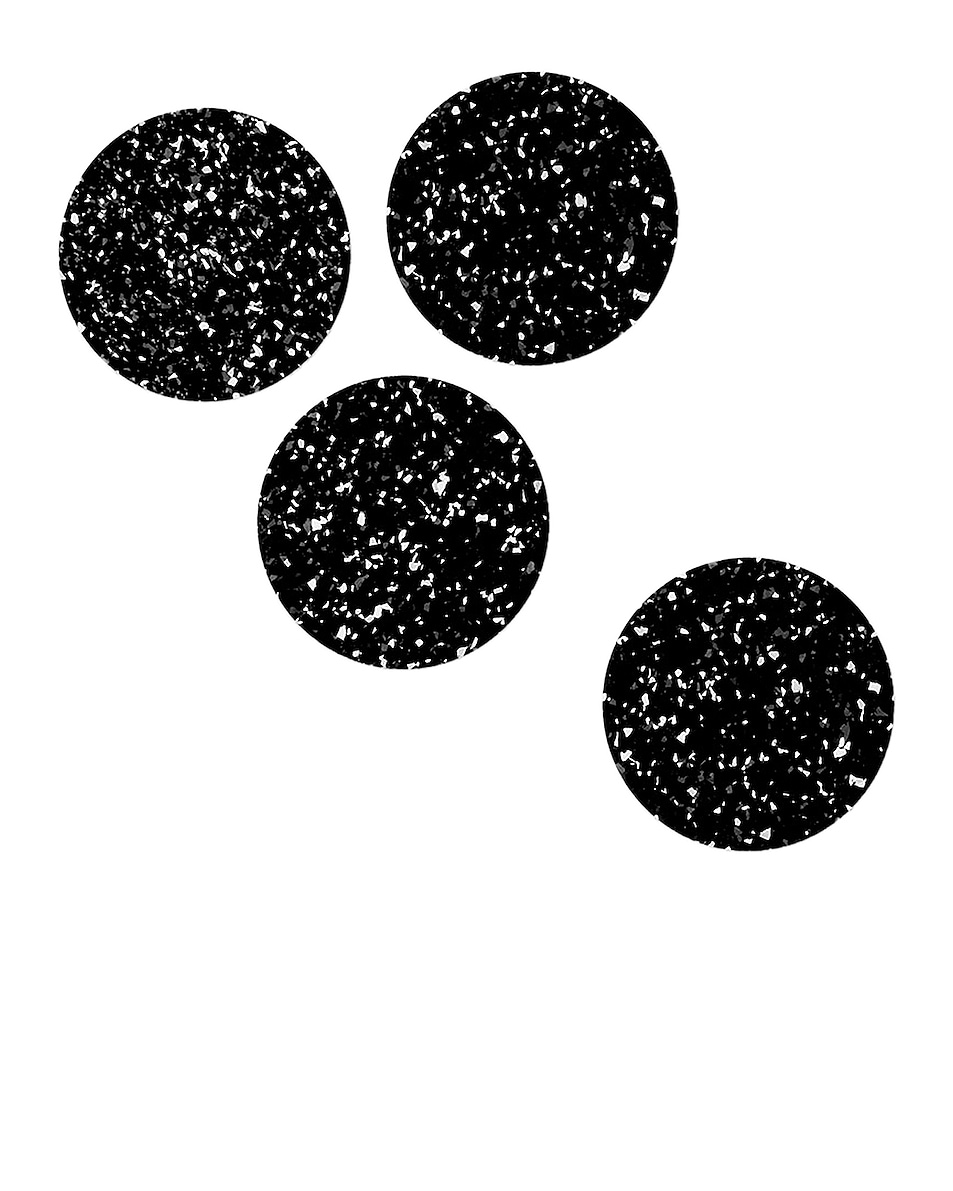 Image 1 of Slash Objects Rubber Round Set of 4 Coasters in Speckled Black