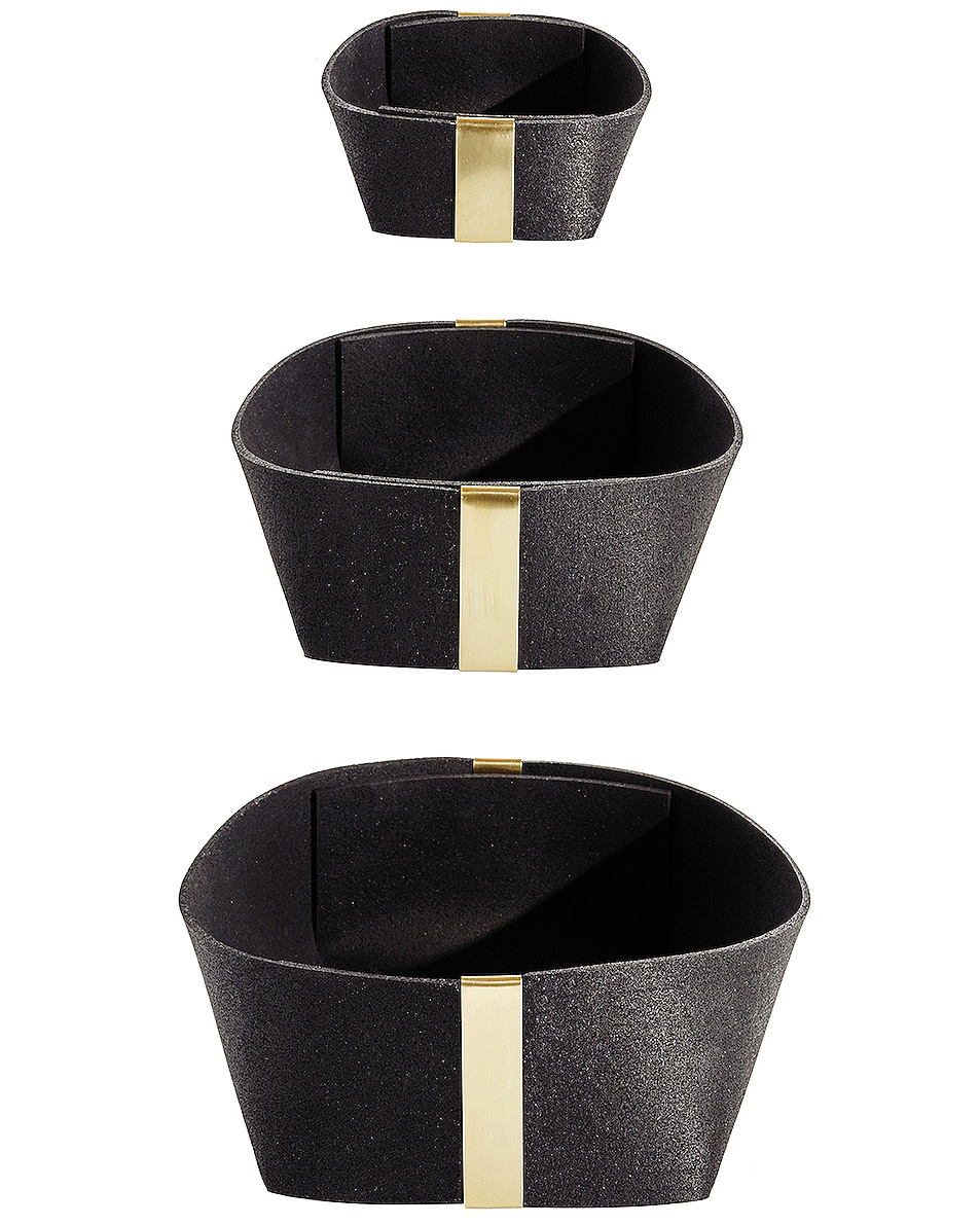 Image 1 of Slash Objects Set of 3 Basket in Black