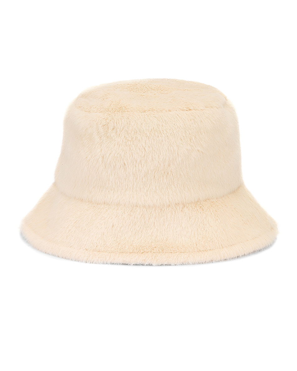 Image 1 of STAND STUDIO Wera Faux Fur Bucket Hat in White