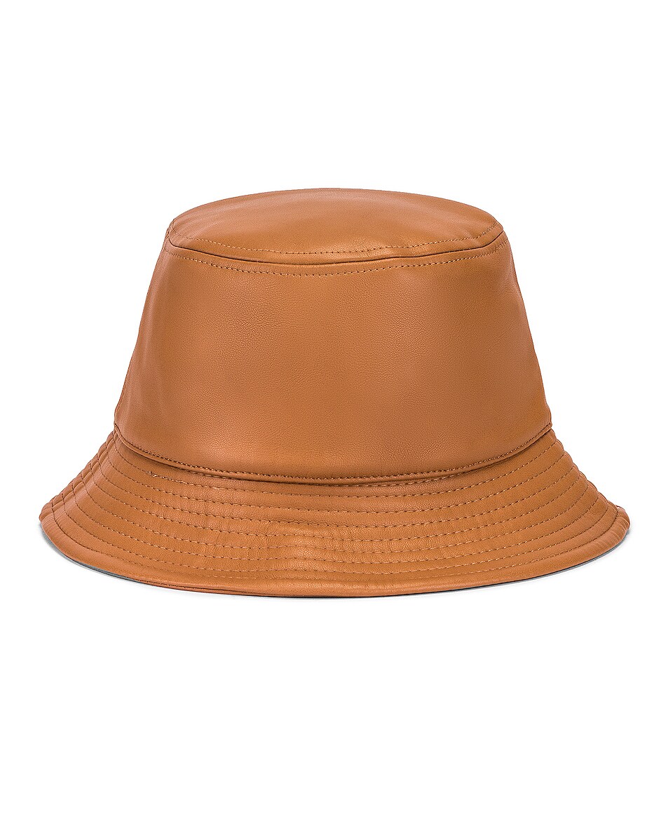 Image 1 of STAND STUDIO Vida Faux Leather Bucket Hat in Tan