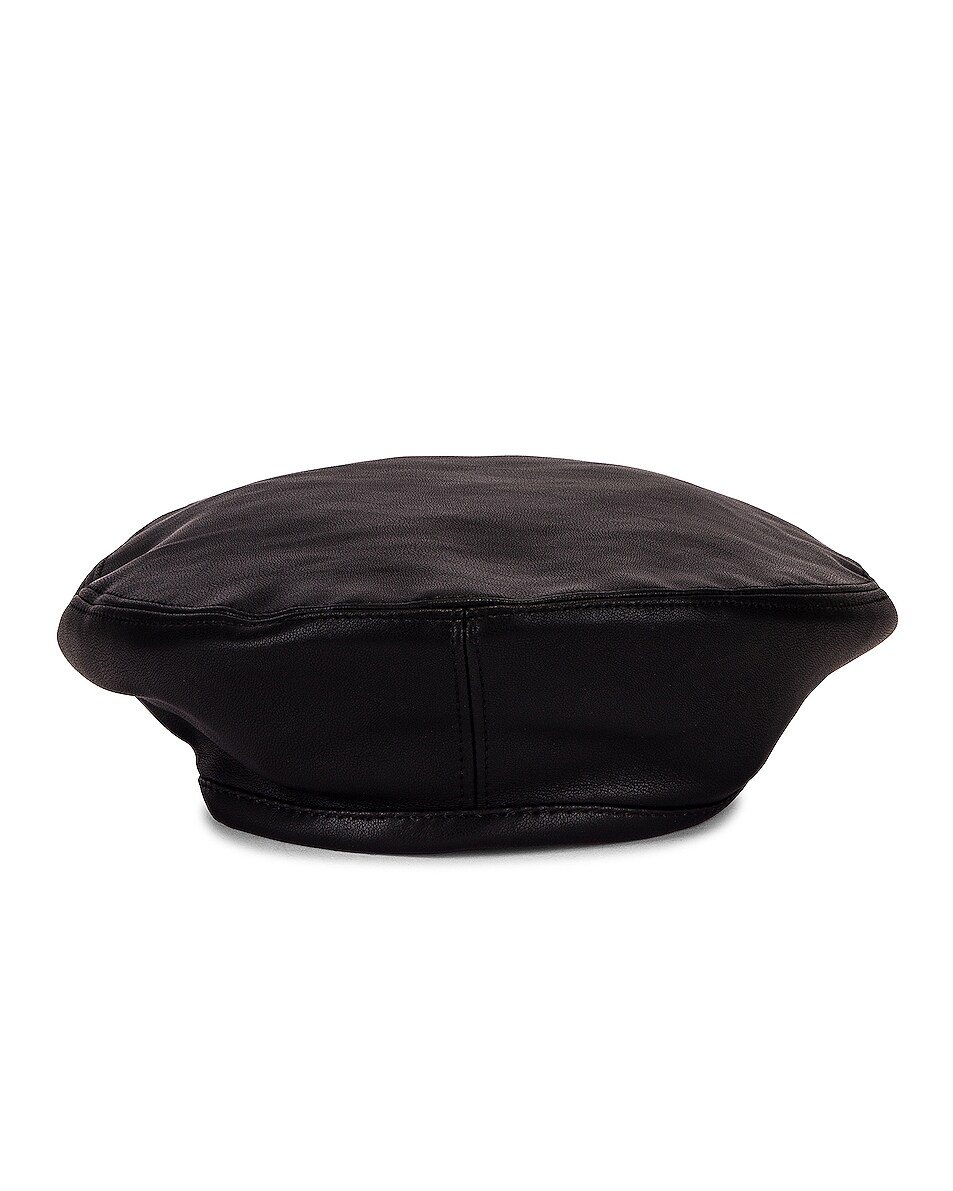 Image 1 of STAND STUDIO Freida Faux Leather Beret in Black