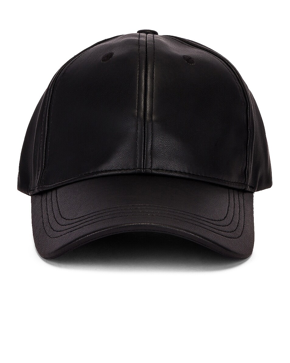 Stand Studio Cia Faux Leather Cap In Black Fwrd