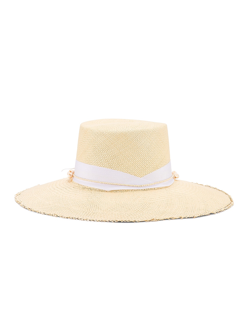 Image 1 of SENSI STUDIO Cordovez Hat With Straw & Seashell Detail in Natural