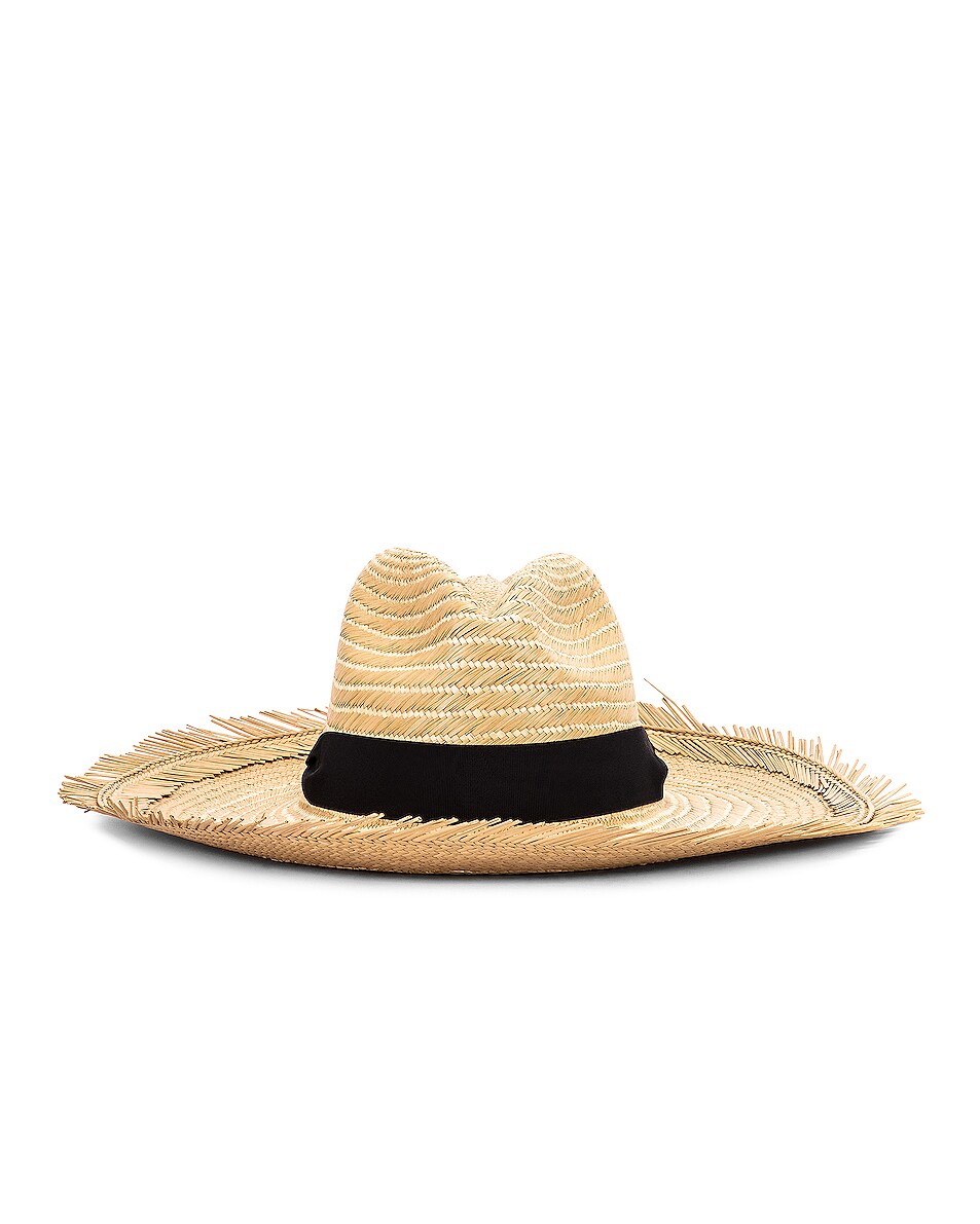 Image 1 of SENSI STUDIO Panama Two Tone Hat in Natural & Black