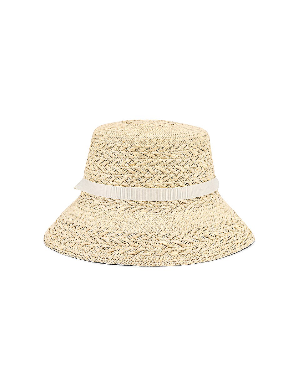 Image 1 of SENSI STUDIO Lamp Shade Panama Hat in Natural & Cream
